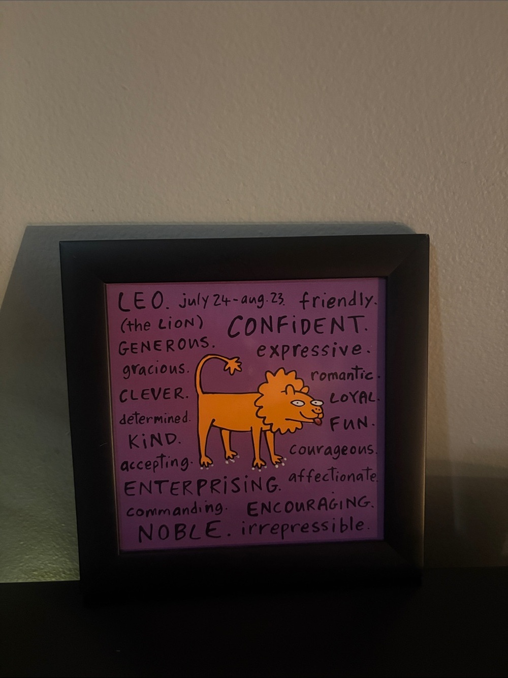 Framed Leo Zodiac Art Tile